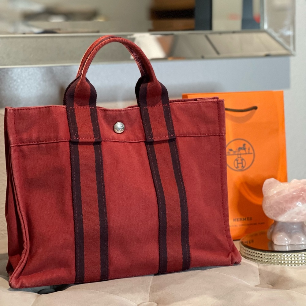 Hermes red tote, small- Red
